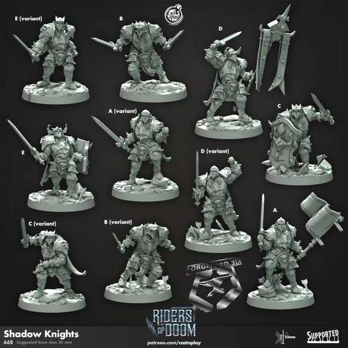 Shadow-Knights-CastNPlay-riders-of-doom-Collection--fantasy-tabletop-RPG-3D-miniatures