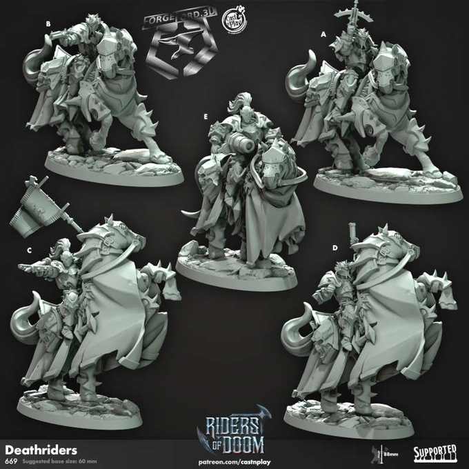 Deathriders-CastNPlay-riders-of-doom-Collection--fantasy-tabletop-RPG-3D-miniatures
