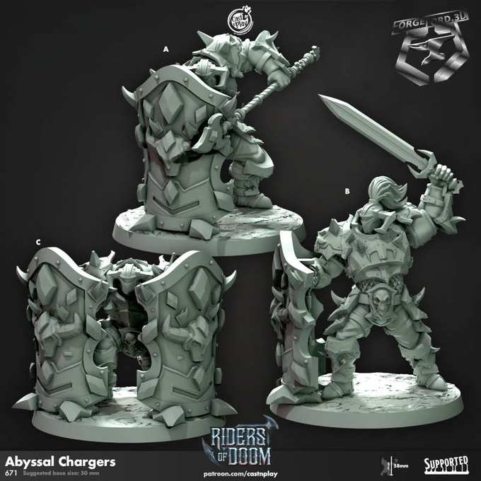 Abyssal-Chargers-CastNPlay-riders-of-doom-Collection--fantasy-tabletop-RPG-3D-miniatures