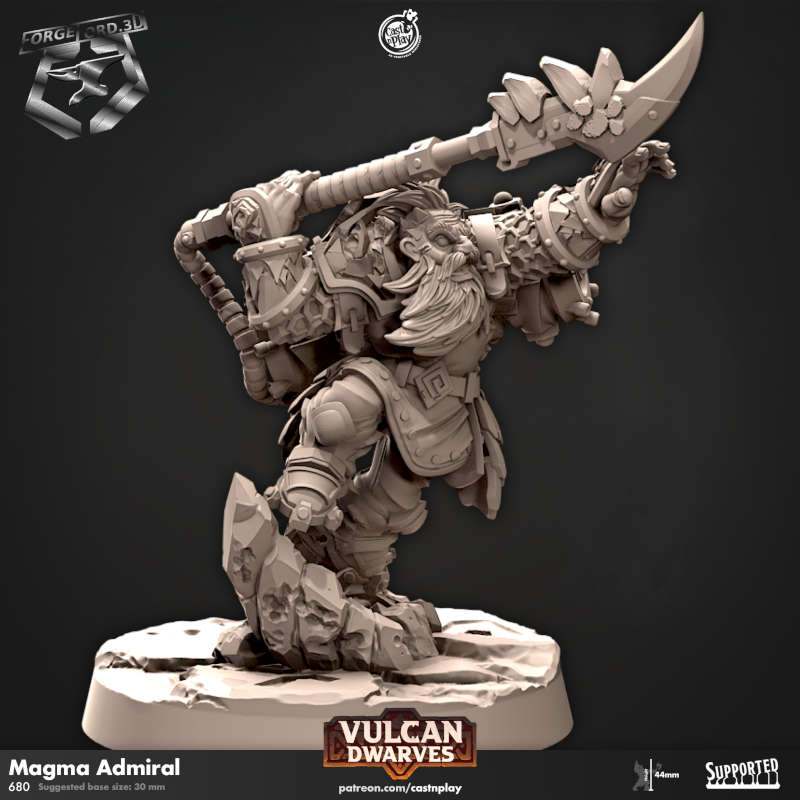 Magma-Admiral-CastNPlay-vulcan-dwarves-Collection--fantasy-tabletop-RPG-3D-miniatures