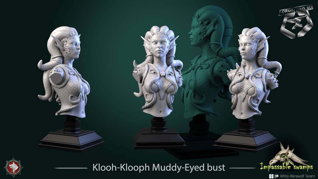 Klooh-Klooph-Muddy-Eyed-bust-75mm-figurines-fantasy-tabletop-RPG-3D-miniatures-white-werewolf-tavern