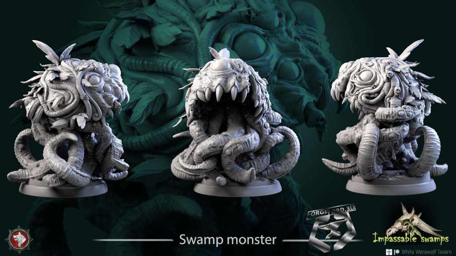 Swamp-monster-32mm-figurines-fantasy-tabletop-RPG-3D-miniatures-white-werewolf-tavern