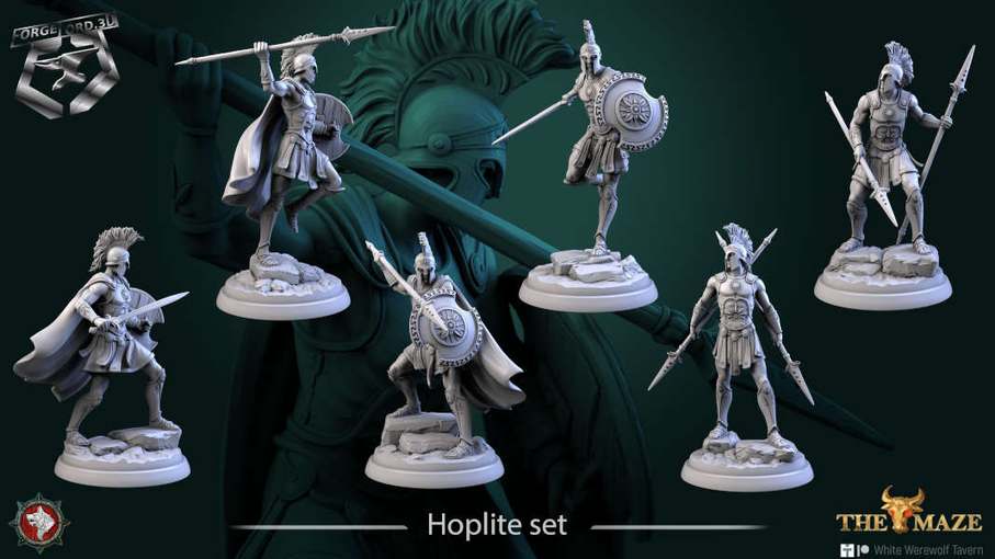 Hoplite-set-32mm-figurines-fantasy-tabletop-RPG-3D-miniatures-white-werewolf-tavern