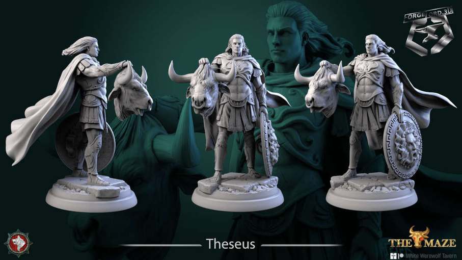 Theseus-statue-75mm-figurines-fantasy-tabletop-RPG-3D-miniatures-white-werewolf-tavern