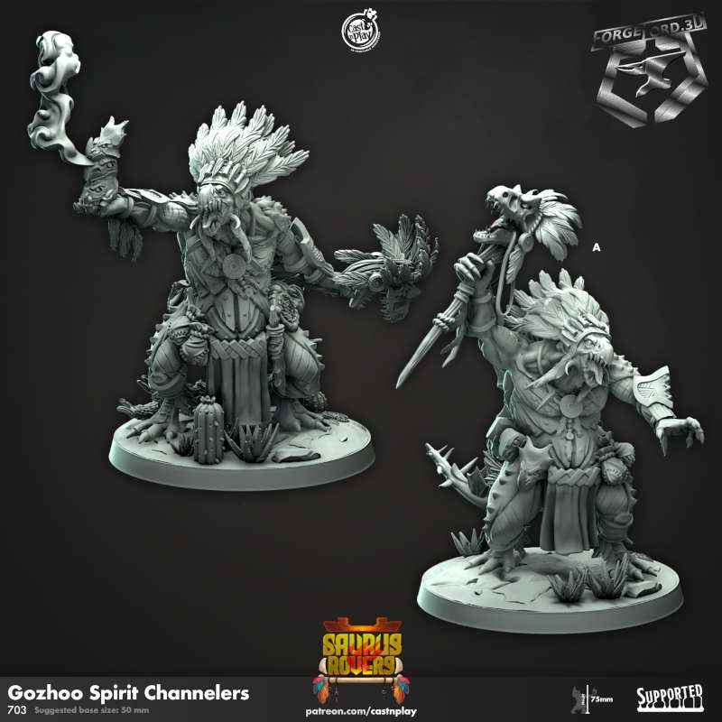 Gozhoo-Spirit-Channelers-CastNPlay-vulcan-dwarves-Collection--fantasy-tabletop-RPG-3D-miniatures