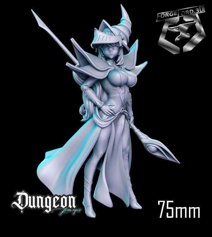 Dark-Magician-Girl-2-statue-75mm-RN-Estudio-figurines-fantasy-tabletop-RPG-3D-miniatures