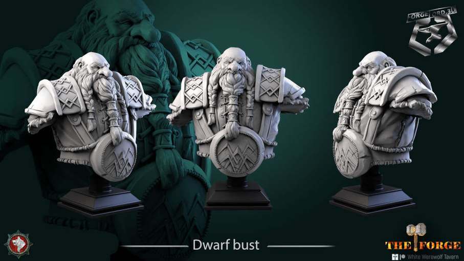 Dwarf-bust-75mm-figurines-fantasy-tabletop-RPG-3D-miniatures-white-werewolf-tavern