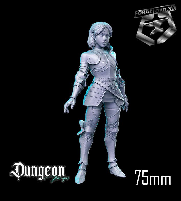 1 Knight Victoria-statue-75mm-RN-Estudio-figurines-fantasy-tabletop-RPG-3D-miniatures