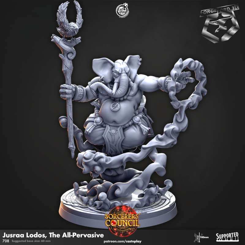 Jusraa Lodos, The All-Pervasive-CastNPlay-sorcerer's-council-Collection--fantasy-tabletop-RPG-3D-miniatures