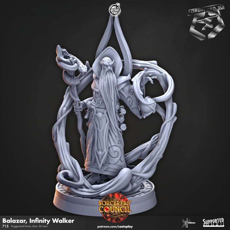 Balazar, Infinity Walkert-CastNPlay-sorcerer's-council-Collection--fantasy-tabletop-RPG-3D-miniatures