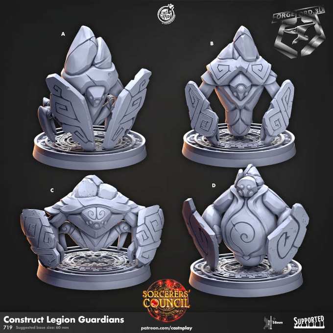 Construct Legion Guardians-CastNPlay-sorcerer's-council-Collection--fantasy-tabletop-RPG-3D-miniatures