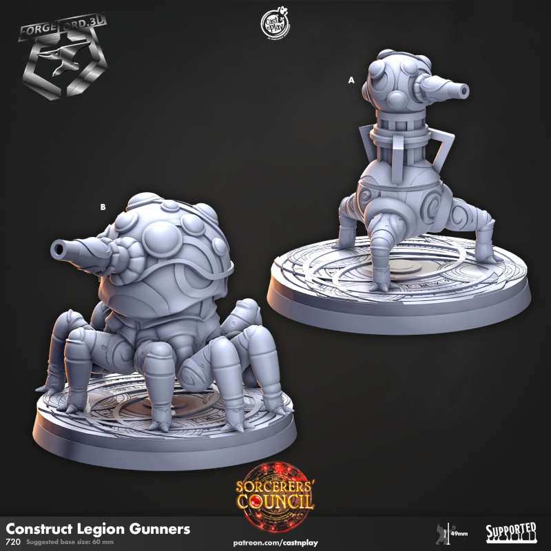 Construct Legion Gunners-CastNPlay-sorcerer's-council-Collection--fantasy-tabletop-RPG-3D-miniatures