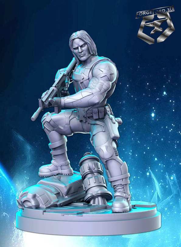 Winter Soldier-statue-75mm-RN-Estudio-figurines-fantasy-tabletop-RPG-3D-miniatures