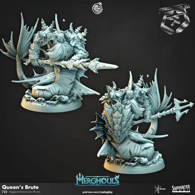 Queen's Brute-CastNPlay-merghouls-Collection--fantasy-tabletop-RPG-3D-miniatures