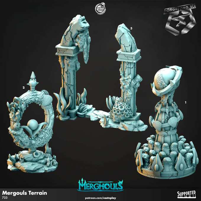 Mergouls Terrain-CastNPlay-merghouls-Collection--fantasy-tabletop-RPG-3D-miniatures