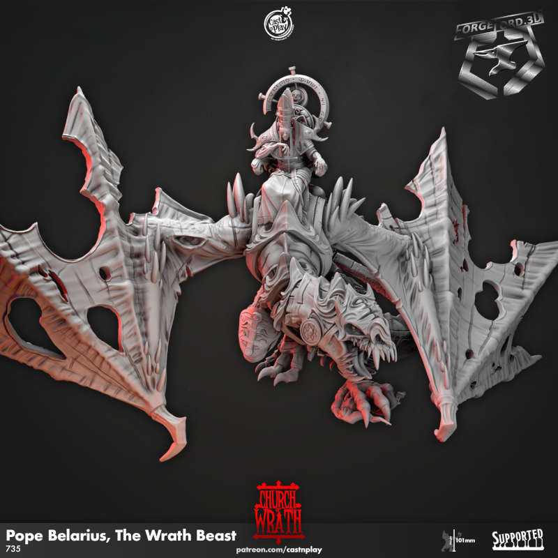 Pope Belarius, The Wrath Beast-CastNPlay-Church-of-Wrath-Collection--fantasy-tabletop-RPG-3D-miniatures