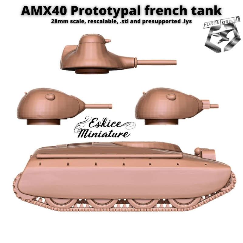 AMX40-Tank-Eskice-Miniature-WWII-historical-vehicule-figurine-3d-miniatures-tabletop-rpg-2