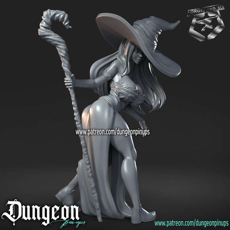 DC sorceress dressed-statue-75mm-RN-Estudio-figurines-fantasy-tabletop-RPG-3D-miniatures