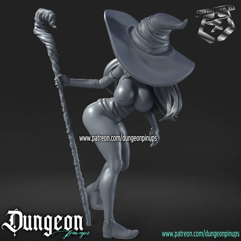 DC sorceress nude-statue-75mm-RN-Estudio-figurines-fantasy-tabletop-RPG-3D-miniatures