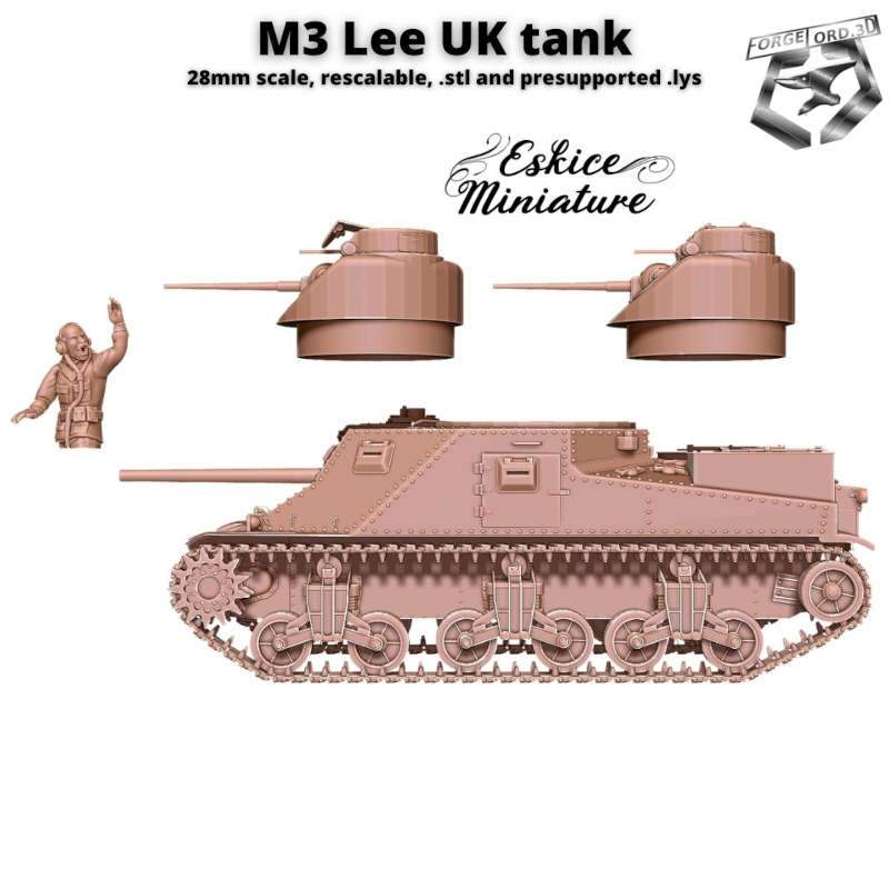 M3 Lee -Tank-Eskice-Miniature-WWII-historical-vehicule-figurine-3d-miniatures-tabletop-rpg-2