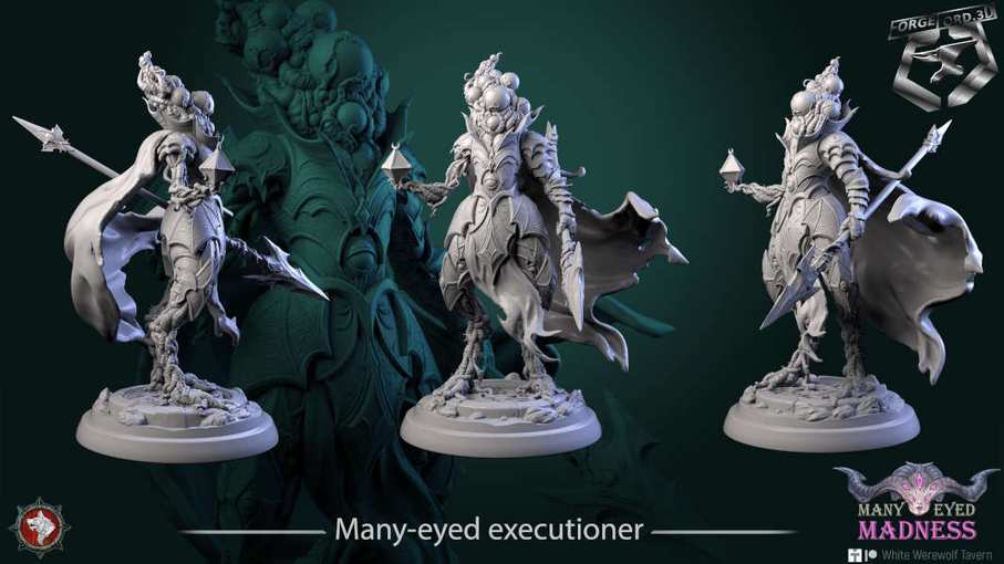 Many-eyed executioner-statue-75mm-figurines-fantasy-tabletop-RPG-3D-miniatures-white-werewolf-tavern