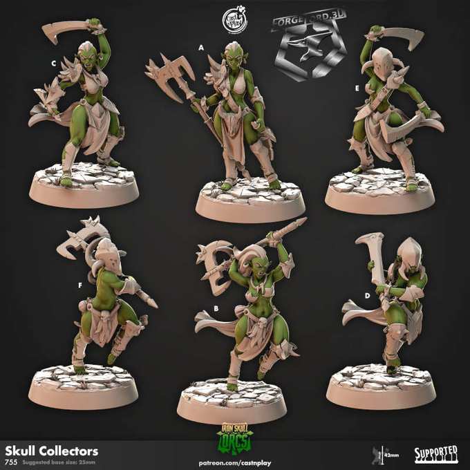 Skull collectors-CastNPlay-iron-skull-orcs-Collection--fantasy-tabletop-RPG-3D-miniatures