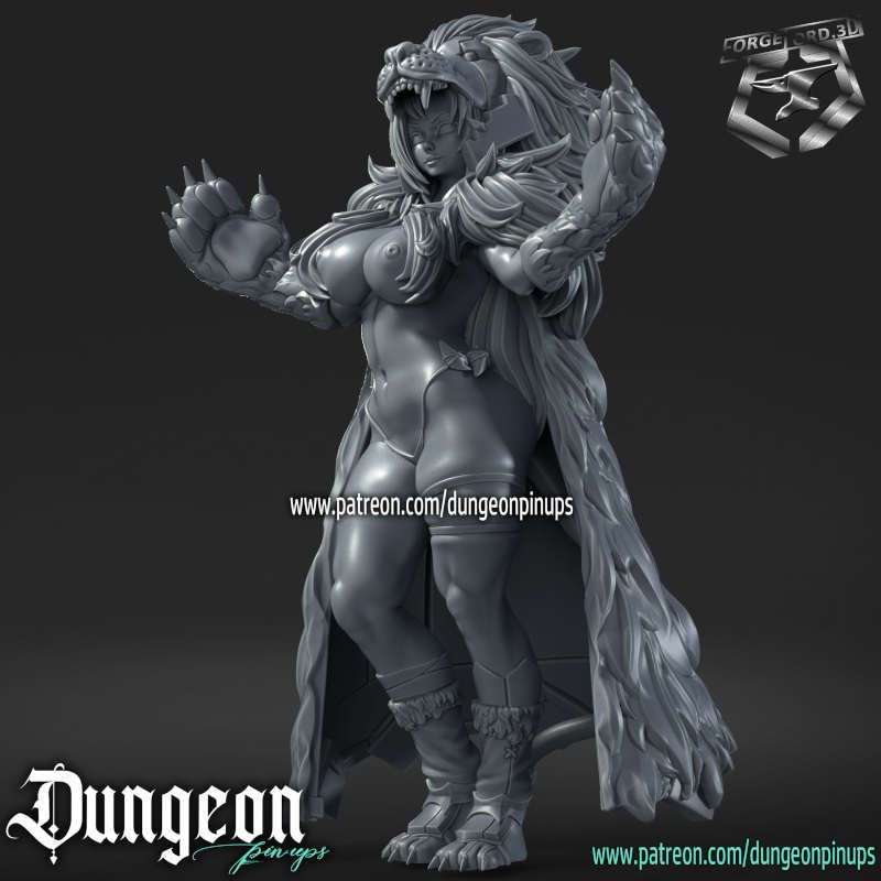 Queen of mane Queen of mane-statue-75mm-RN-Estudio-figurines-fantasy-tabletop-RPG-3D-miniatures-nude