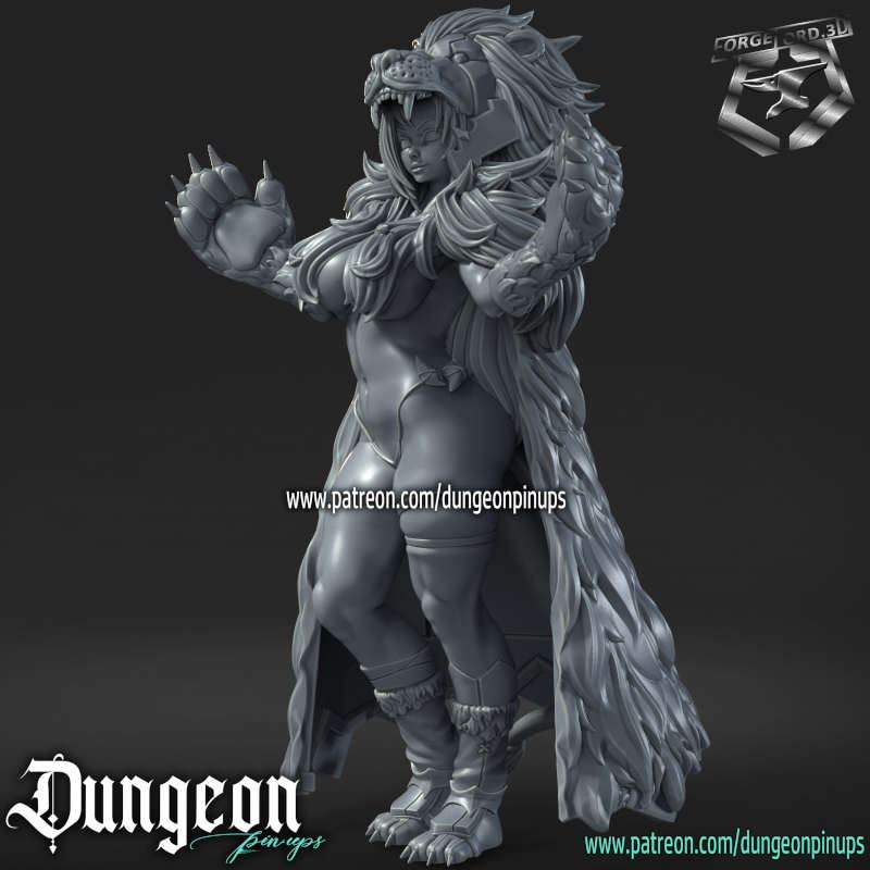 Queen of mane-statue-75mm-RN-Estudio-figurines-fantasy-tabletop-RPG-3D-miniatures