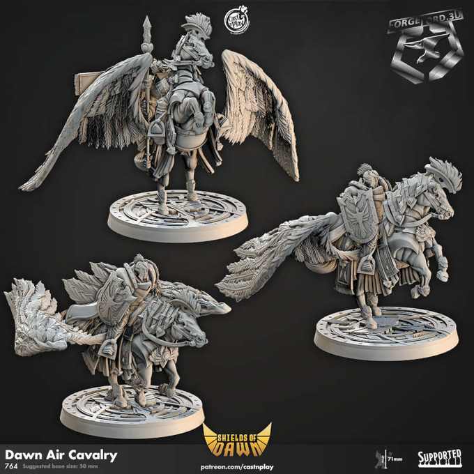 Dawn Air Cavalry-CastNPlay-shield-of-down-Collection--fantasy-tabletop-RPG-3D-miniatures