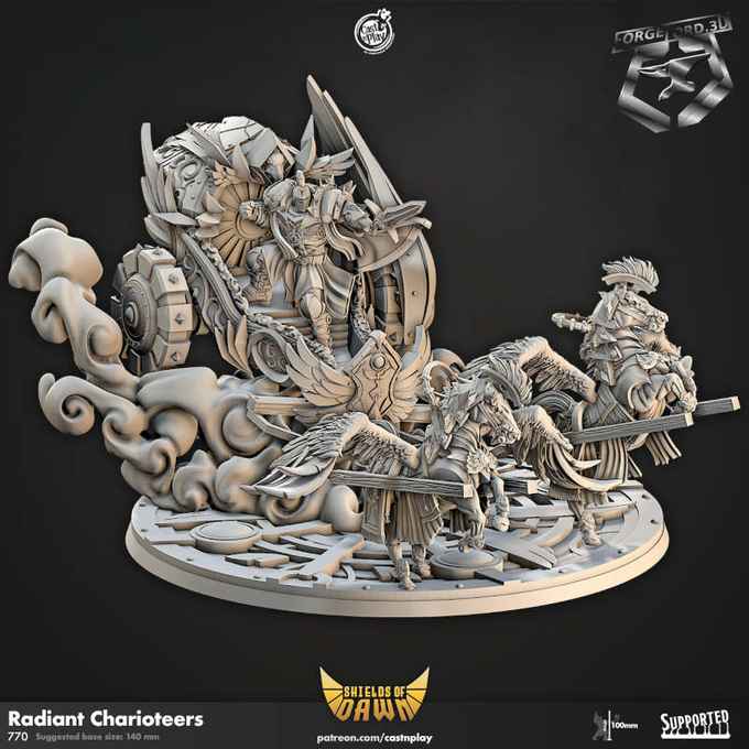 Radiant Charioteers-CastNPlay-shield-of-down-Collection--fantasy-tabletop-RPG-3D-miniatures