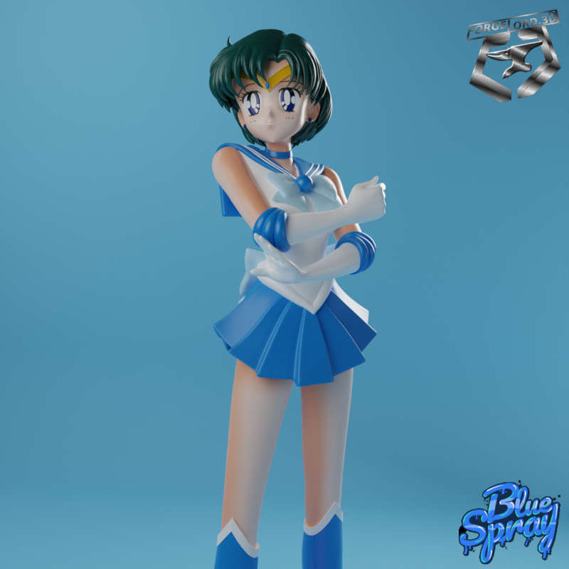Ami Mizuno - Sailor Mercury-Blue-Spray--figurines-fantasy-tabletop-RPG-3D-miniatures
