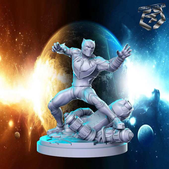 Black Panther-statue-75mm-RN-Estudio-figurines-fantasy-tabletop-RPG-3D-miniatures
