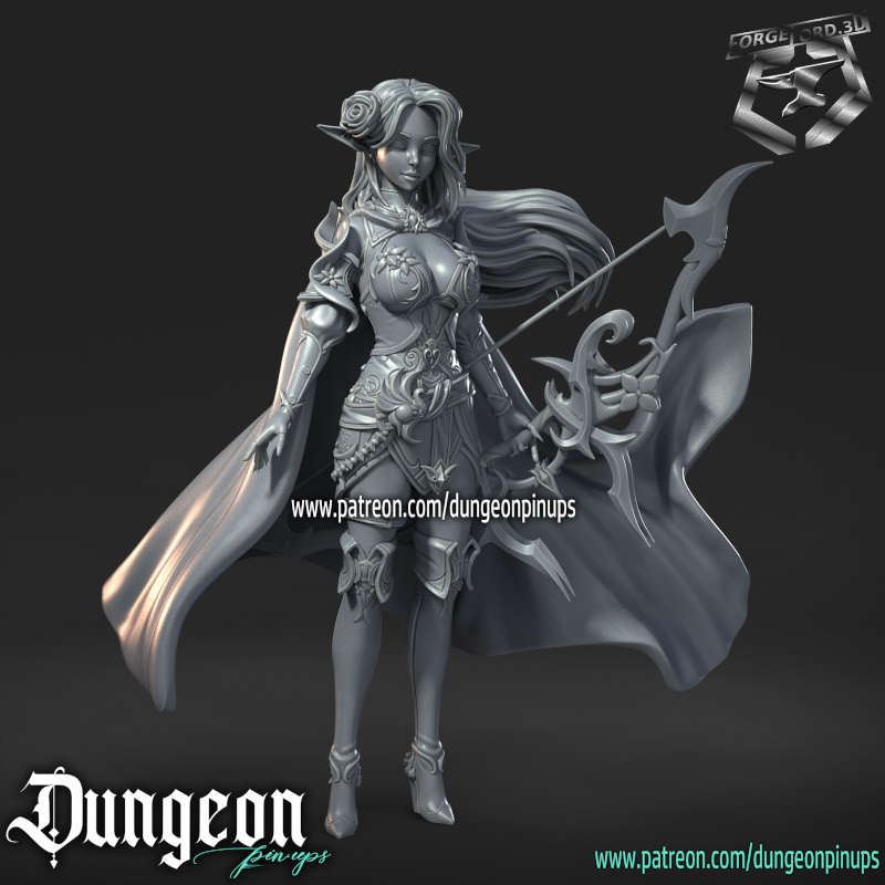 Fleur Elf Archer-statue-75mm-RN-Estudio-figurines-fantasy-tabletop-RPG-3D-miniatures