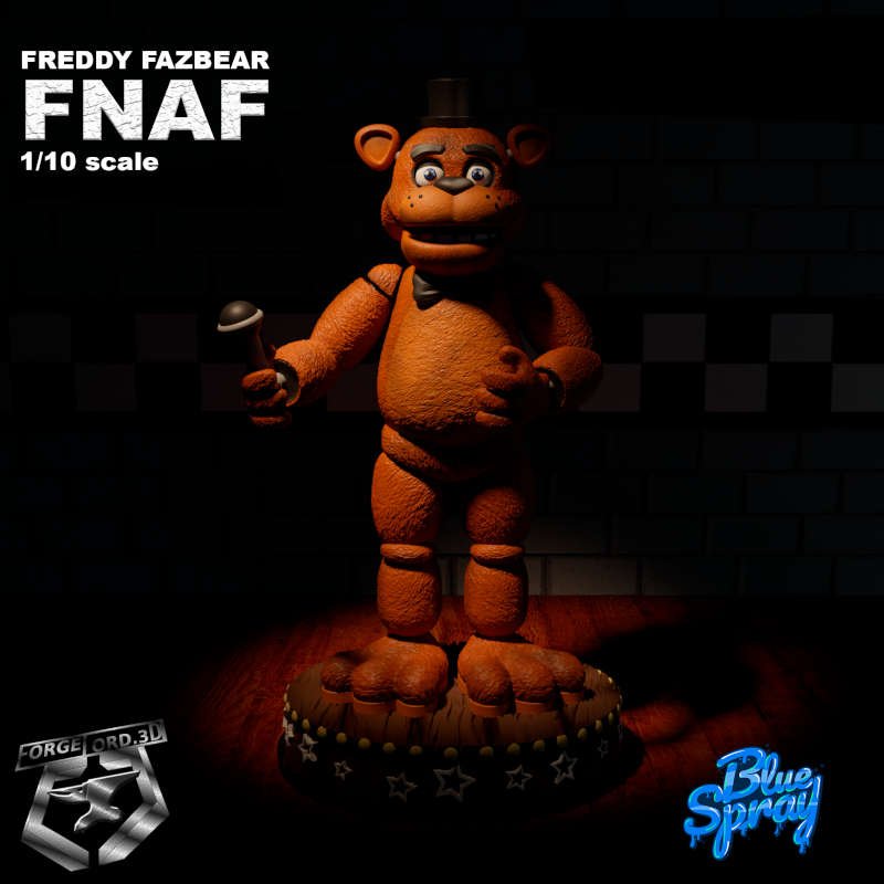 Freddy Fazbear-Blue-Spray--figurines-fantasy-tabletop-RPG-3D-miniatures