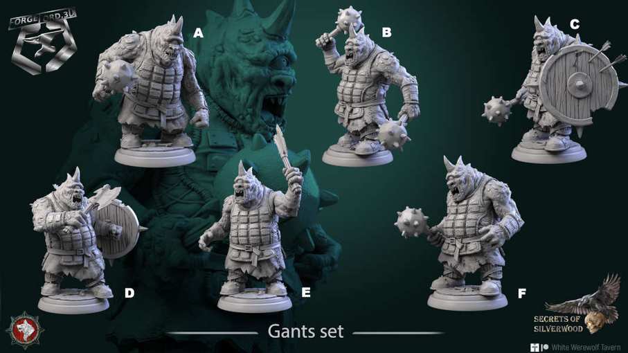 Gants-set-32mm-figurines-fantasy-tabletop-RPG-3D-miniatures-white-werewolf-tavern