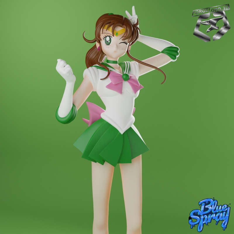 Makoto Kino - Sailor Jupiter-Blue-Spray--figurines-fantasy-tabletop-RPG-3D-miniatures