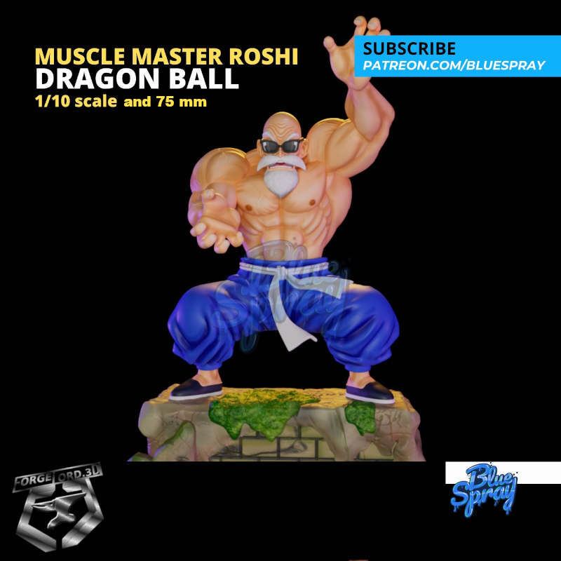 Muscle Master Roshi-Blue-Spray--figurines-fantasy-tabletop-RPG-3D-miniatures