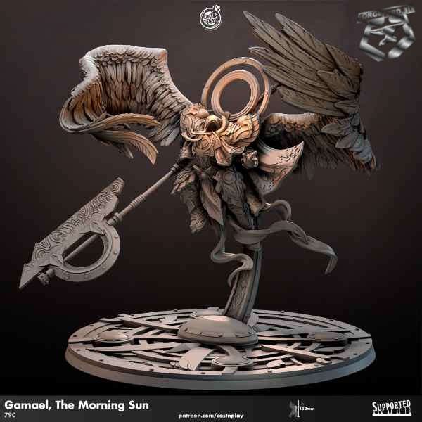 gamael, the morning sun-CastNPlay-shield-of-down-Collection--fantasy-tabletop-RPG-3D-miniatures