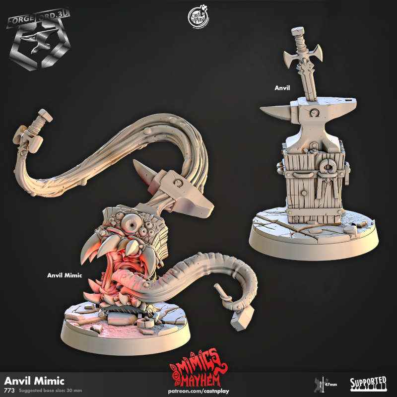 Anvil Mimic-CastNPlay-mimics-mayhem-Collection--fantasy-tabletop-RPG-3D-miniatures