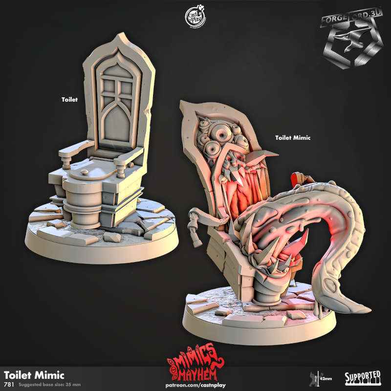 Mimic-CastNPlay-mimics-mayhem-Collection--fantasy-tabletop-RPG-3D-miniatures