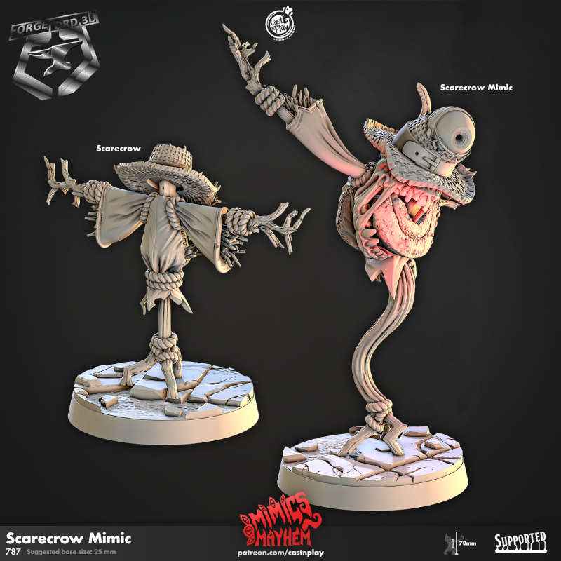Scarecrow Mimic-CastNPlay-mimics-mayhem-Collection--fantasy-tabletop-RPG-3D-miniatures