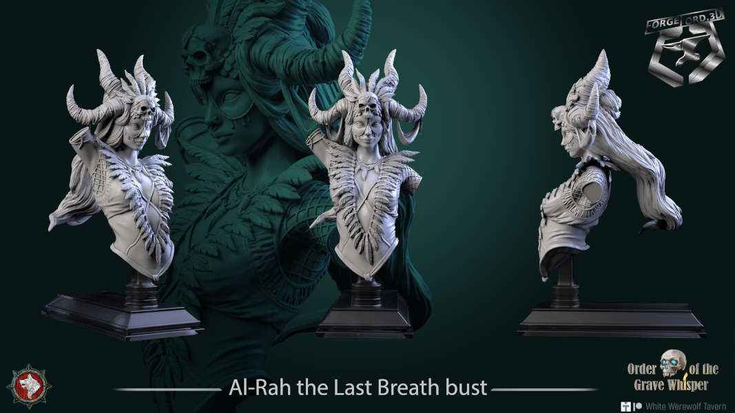Al-Rah the Last Breath-bust-75mm-figurines-fantasy-tabletop-RPG-3D-miniatures-white-werewolf-tavern