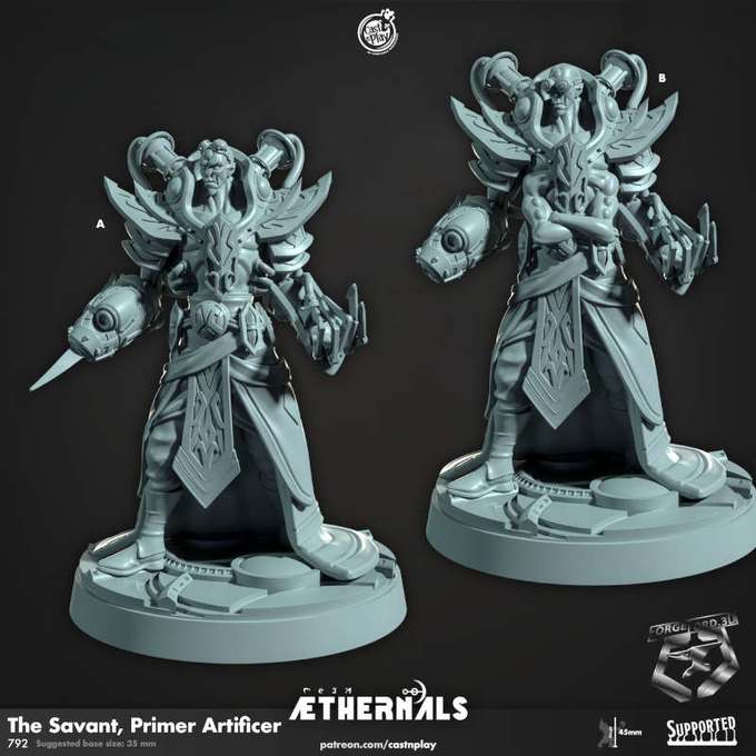 The Savant Primer Artificerl-CastNPlay-Aethernal-Collection--fantasy-tabletop-RPG-3D-miniatures