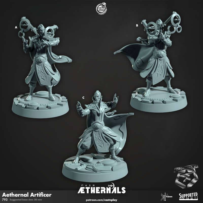 Aethernal Artificer-CastNPlay-Aethernal-Collection--fantasy-tabletop-RPG-3D-miniatures