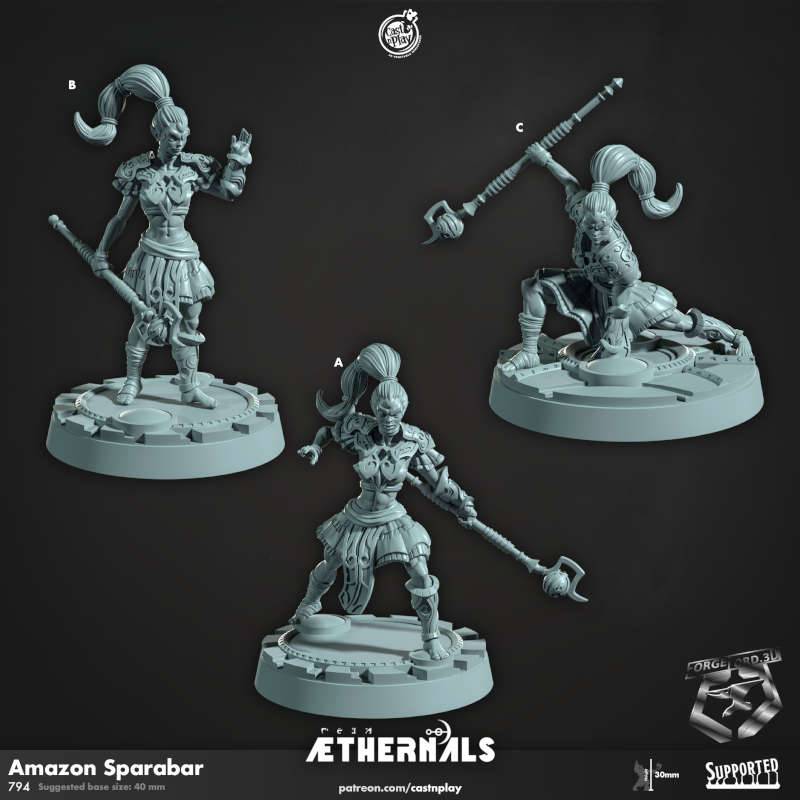 Amazon Sparabar-CastNPlay-Aethernal-Collection--fantasy-tabletop-RPG-3D-miniatures