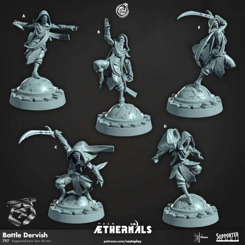 Battle Dervish-CastNPlay-Aethernal-Collection--fantasy-tabletop-RPG-3D-miniatures