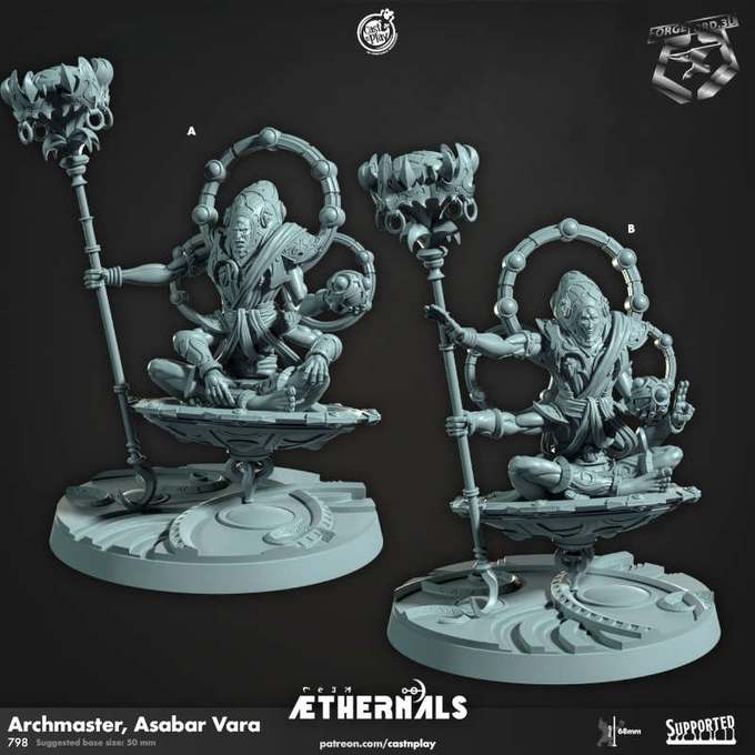 Archmaster Asabar Vara-CastNPlay-Aethernal-Collection--fantasy-tabletop-RPG-3D-miniatures