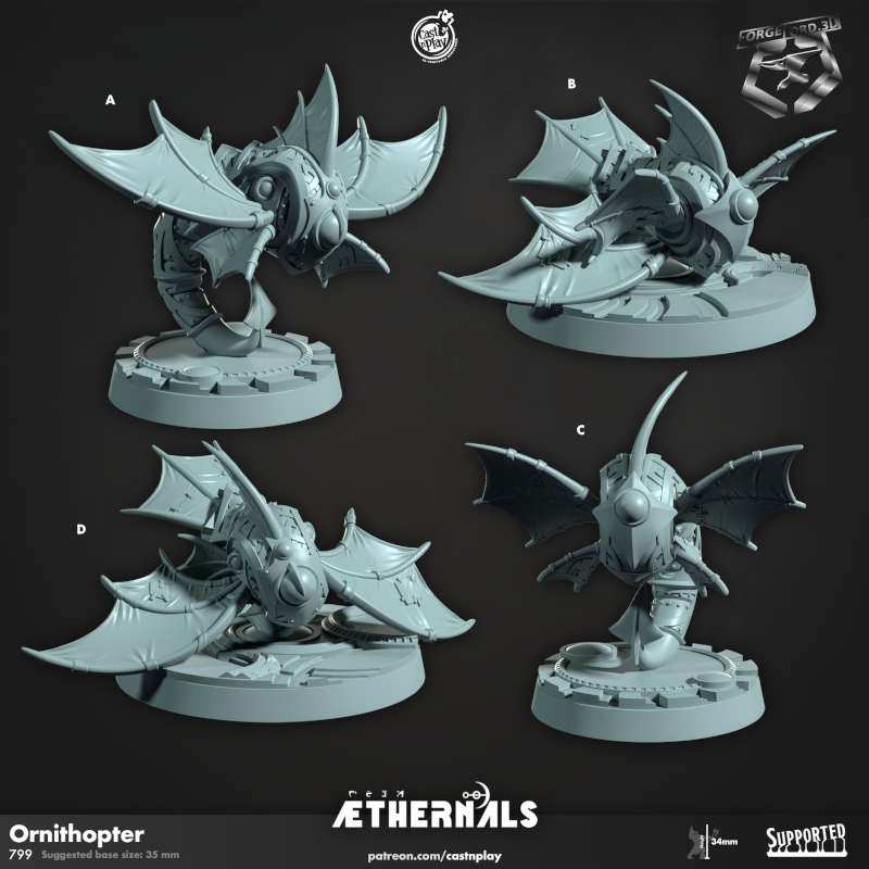 Ornithopter-CastNPlay-Aethernal-Collection--fantasy-tabletop-RPG-3D-miniatures