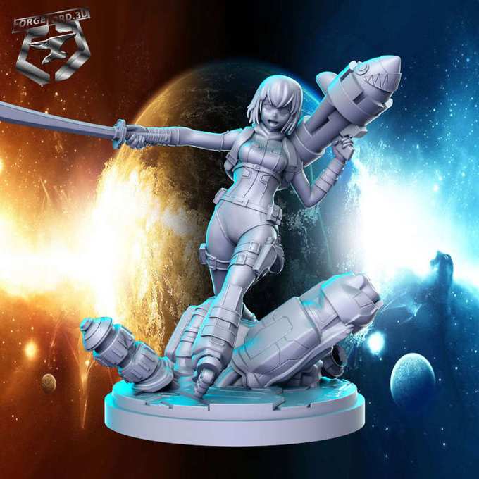 Gwenpool head-statue-75mm-RN-Estudio-figurines-fantasy-tabletop-RPG-3D-miniatures