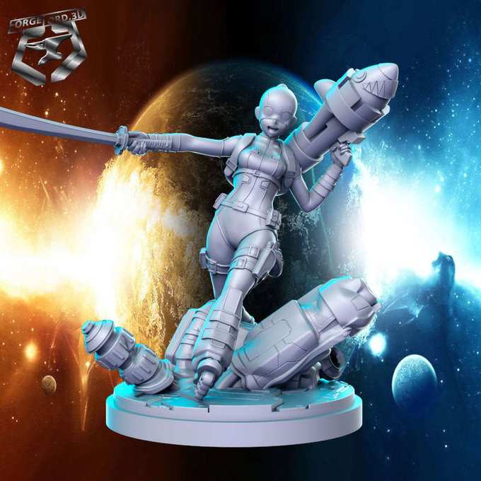 Gwenpool mask-statue-75mm-RN-Estudio-figurines-fantasy-tabletop-RPG-3D-miniatures